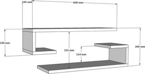 Ράφι Τοίχου Sapphire Δρυς DAGIU 60x19.6x15
