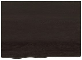 vidaXL Πάγκος Μπάνιου Σκούρο Καφέ 80x60x(2-6) εκ. Επεξεργ. Μασίφ Ξύλο