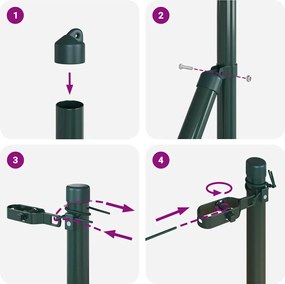vidaXL Στύλος Περιφράξεων 26 pcs Πράσινο 3,2 x 3,2 x 150 εκ