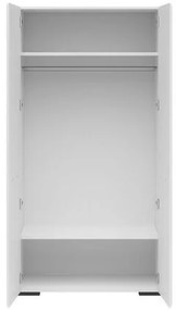 Ντουλάπα Boston CA111, Γυαλιστερό λευκό, 200x100x55cm, Πόρτες ντουλάπας: Με μεντεσέδες