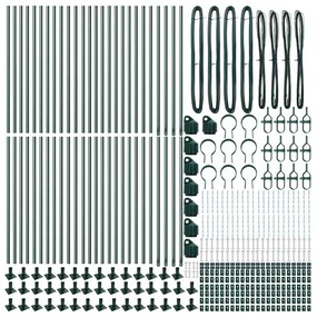 vidaXL Στύλος Περιφράξεων 52 pcs Ασημί 3.2 x 3.2 x 140 εκ Ατσάλι