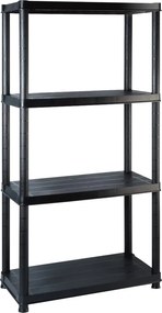 vidaXL Ραφιέρα Αποθήκευσης 4 Επιπέδων Μαύρη 244x30,5x130 εκ. Πλαστική