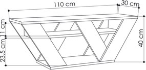 Έπιπλο Τηλεόρασης Λευκό PIPRALLA 110x30x40