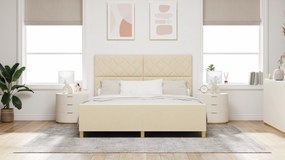 vidaXL Κρεμ Κρεβάτι 180x200 εκ Υφασμάτινο