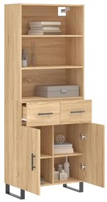 vidaXL Ντουλάπι Sonoma δρυς 69,5 x 34 x 180 εκ. από Επεξεργασμένο Ξύλο