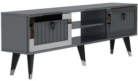 Έπιπλο Τηλεόρασης Lidya 475OLV2918 150x30x45,6cm Anthracite-Silver
