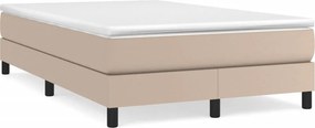 vidaXL Κρεβάτι Boxspring με Στρώμα Καπουτσίνο 120x190εκ.από Συνθ.Δέρμα