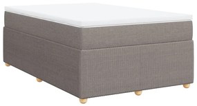 Κρεβάτι Boxspring με Στρώμα Taupe 120x190 εκ. Υφασμάτινο - Μπεζ-Γκρι