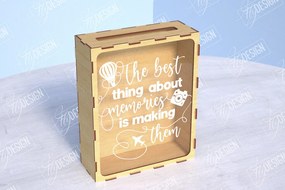 Σετ των 2 Intra απο ξύλο plywood 3mm-4mm πάχος – Ticket Stub Memory Box | Αγαπημένη στιγμή Δίασταση 20x20 cm INTRAFABR-104003749