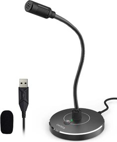 CMTECK επιτραπέζιο μικρόφωνο G009 με εύκαμπτο βραχίονα, omnidirectional, USB, μαύρο