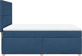 vidaXL Κρεβάτι Boxspring με Στρώμα Μπλε 140x200 εκ. Υφασμάτινο