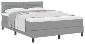 vidaXL Κρεβάτι Box Spring με Στρώμα Ανοιχτό Γκρι 140x190 εκ. Ύφασμα