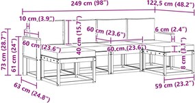 vidaXL Σειρά Καναπέ Εξωτερικού 6 pcs Φυσικό και Κρέμα Πολυεστέρας