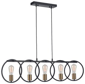 KQ 9016-5 HOOP PENDANT BLACK &amp; BRUSHED BRASS HOMELIGHTING 77-8176