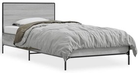 vidaXL Πλαίσιο Κρεβατιού Γκρι Sonoma 100x200 εκ. Επεξ. Ξύλο &amp; Μέταλλο