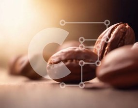 Σετ των 2 Intra Συλλεκτικό Ξύλινο Παζλ Plywood 4mm - Φρεσκοψημένοι κόκκοι καφέ σε ξύλινη επιφάνεια Σε Ξύλινο Κουτί - Διαστάσεις: 10x10 cm – 25 κομμάτια