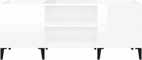 vidaXL Δισκοθήκη Γυαλιστερή Λευκή 121x38x48 εκ. από Επεξεργασμένο Ξύλο