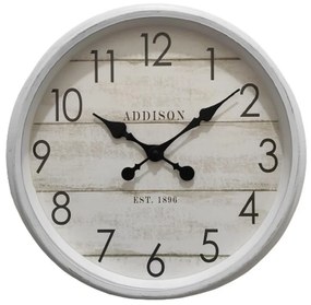 Ρολόι Τοίχου  Πλαστικό Λευκό Oriana Ferelli Φ41cm 1663G