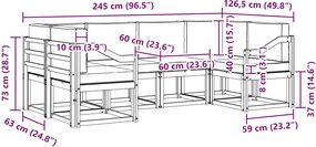 vidaXL Σειρά Καναπέ Εξωτερικού 6 τμχ. Λευκό και Μπεζ