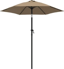 vidaXL Ομπρέλα Χρώμα Taupe 200 x 224 εκ. Αλουμινίου