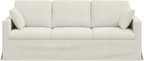 vidaXL Καναπές Κρεμ 198 x 78 x 80 εκ Βελούδο