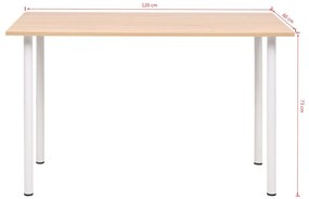 vidaXL Τραπεζαρία Χρώμα Δρυός και Λευκό 120 x 60 x 73 εκ.
