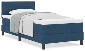 vidaXL Κρεβάτι Box Spring με Στρώμα  Μπλε 90x190 εκ. Υφάσματος