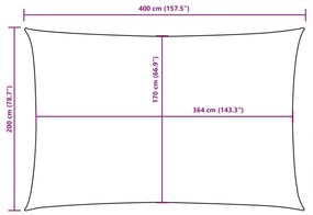 Πανί Σκίασης Ορθογώνιο Ανθρακί 2 x 4 μ. από Ύφασμα Oxford  - Ανθρακί