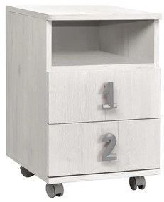 MATIS Κομοδίνο Numero 2F άσπρος δρυς/ γκρι 40x42x60 MATIS585653