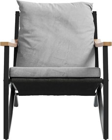 vidaXL Καρέκλες Κήπου 2 τεμ. Μαύρες με Μαξιλάρια