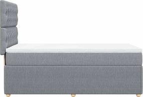 vidaXL Κρεβάτι Boxspring με Στρώμα Ανοιχτό Γκρι 90x190 εκ. Υφασμάτινο
