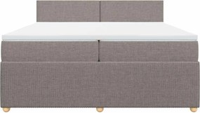 vidaXL Κρεβάτι Boxspring με Στρώμα Taupe 200x200 εκ. Υφασμάτινο