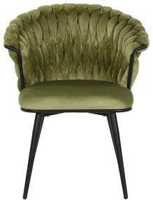 Καρέκλα DKD Home Decor Μαύρο Πράσινο πολυεστέρας Βελούδο Μέταλλο 66 x 60 x 84 cm
