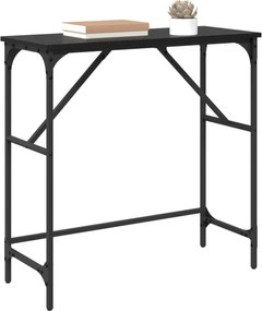 vidaXL Τραπέζι κονσόλας Μαύρη Οξυά 75 x 32 x 75 εκ. Επεξεργασμένο ξύλο