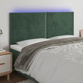 Κεφαλάρι Κρεβατιού LED Σκούρο Πράσινο 200x5x118/128 εκ. 3122353