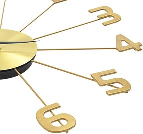 vidaXL Ρολόι Τοίχου Χρυσό 50 εκ. Μεταλλικό
