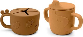 Σετ εκπαιδευτικό/snack ποτηράκι Done By Deer Deer friends Blue 2τμχ