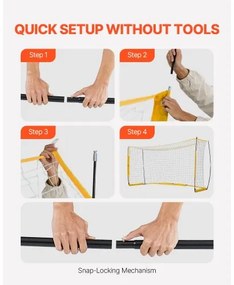 VEVOR 12x6 ft Portable Soccer Goal Kids Soccer Net Carry Bag Backyard Training