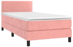 ΚΡΕΒΑΤΙ BOXSPRING ΜΕ ΣΤΡΩΜΑ ΡΟΖ 90X200 ΕΚ. ΒΕΛΟΥΔΙΝΟ 3141226