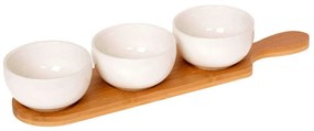 Ορντεβιέρα 3 Θέσεων Με Βάση Bamboo 65.000.139 White-Natural Cryspo Trio Πορσελάνη