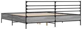 vidaXL Πλαίσιο Κρεβατιού Γκρι Sonoma 180x200 εκ. Επεξ. Ξύλο &amp; Μέταλλο