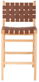 ΣΚΑΜΠΟ ΜΕΣΑΙΟΥ ΥΨΟΥΣ FELIPE TOON ΞΥΛΟ  ΦΥΣΙΚΟ ΚΑΦΕ PU 45x47x94Yεκ.