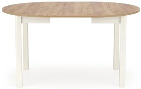 Τραπέζι Houston 961δρυς + Άσπρο Άσπρο, Craft δρυς, Άσπρο, 76cm, 29 kg, Επιμήκυνση, Ινοσανίδες μέσης πυκνότητας, Φυσικό ξύλο καπλαμά | Epipla1.gr