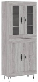 vidaXL Ντουλάπι Γκρι Sonoma 69,5 x 34 x 180 εκ. Επεξεργασμένο Ξύλο