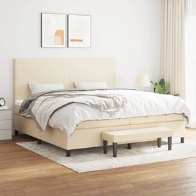 ΚΡΕΒΑΤΙ BOXSPRING ΜΕ ΣΤΡΩΜΑ ΚΡΕΜ 200X200 ΕΚ. ΥΦΑΣΜΑΤΙΝΟ 3136466