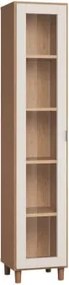 Βιτρίνα Simple-Φυσικό - Λευκό - 39.00Χ38.00Χ194.50cm
