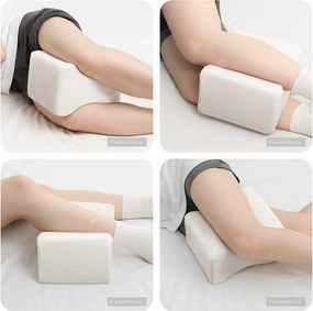 vidaXL Knee Pillow Λευκός Αφρός μνήμης και Πολυεστέρας