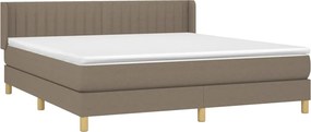 vidaXL Κρεβάτι Boxspring με Στρώμα Taupe 160x200 εκ. Υφασμάτινο