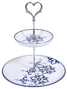 Ορντεβιέρα Διώροφη Turqoise 24Εκ 1-855-91-041 Πορσελάνη White-Purple Etiquette Porcelain