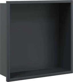 vidaXL Εσοχή Ντους Βουρστ. Μαύρο Ματ 32x32x9 εκ. Αν. Ατσάλι
